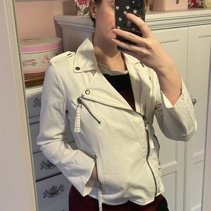 White denim “moto” jacket